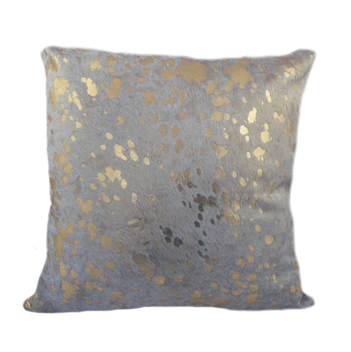 Gold on Ivory Acid Wash Cowhide Pillow