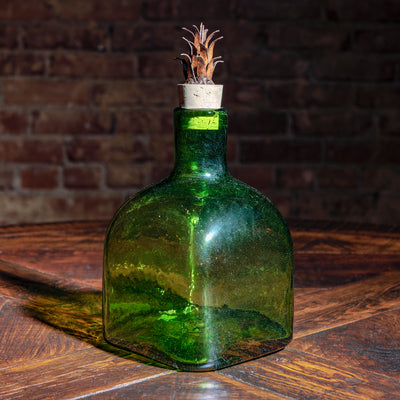 Southwest Blown Glass Bottle Set in Metal Tray