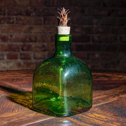 Southwest Blown Glass Bottle Set in Metal Tray