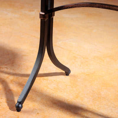 hammered copper and wrought iron accent table
