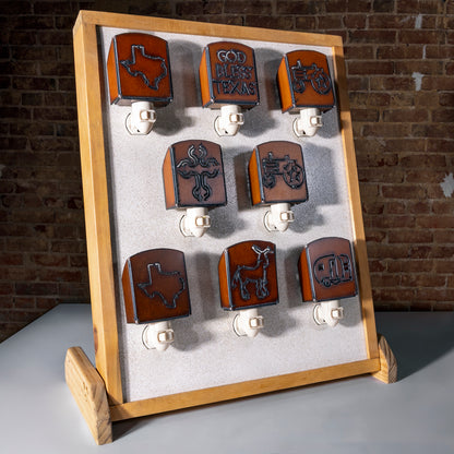 Hand-finished Western nightlights — rustic Texas-themed home décor and stocking stuffer gift idea.