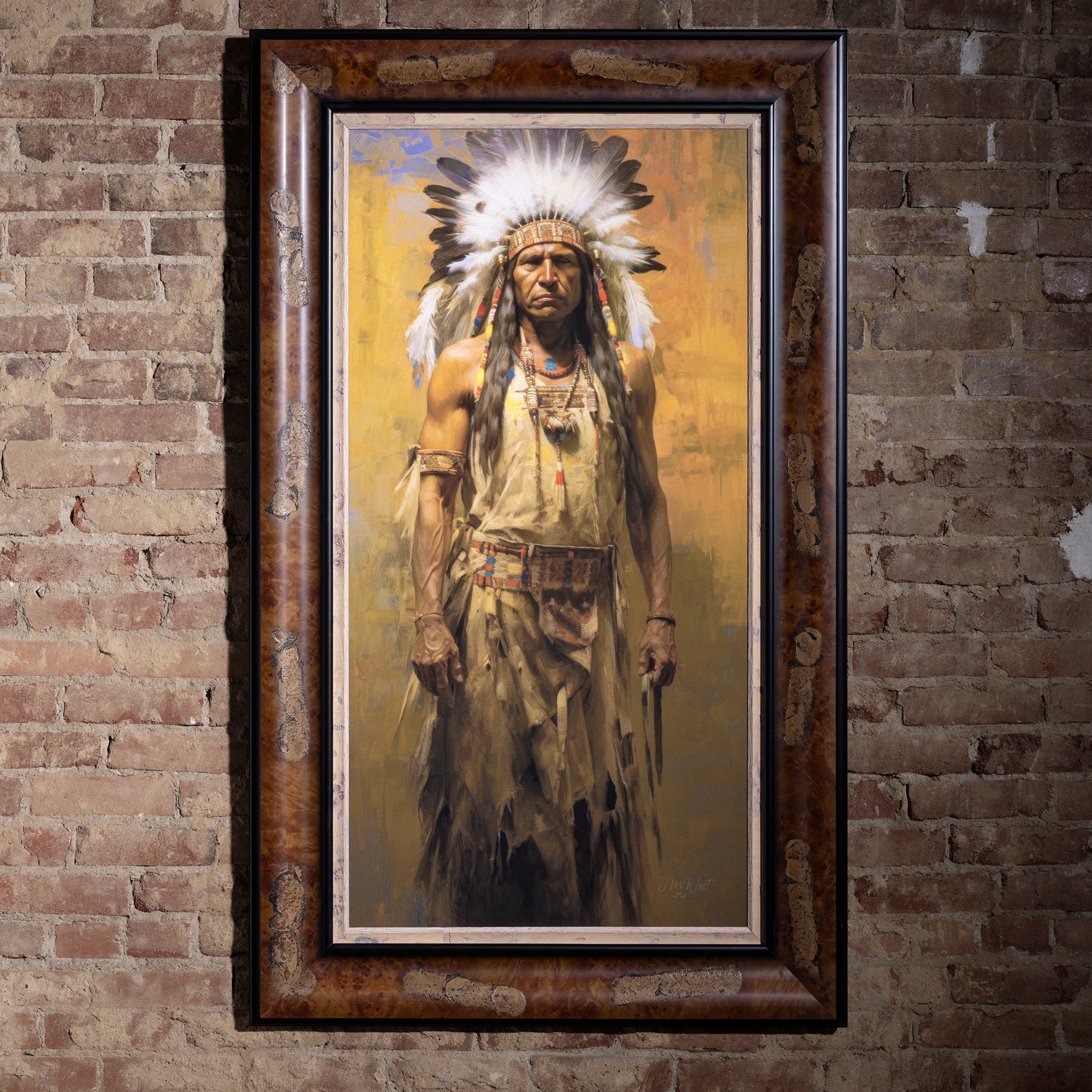 Western Indian Portrait Painting by artist J.M. West.