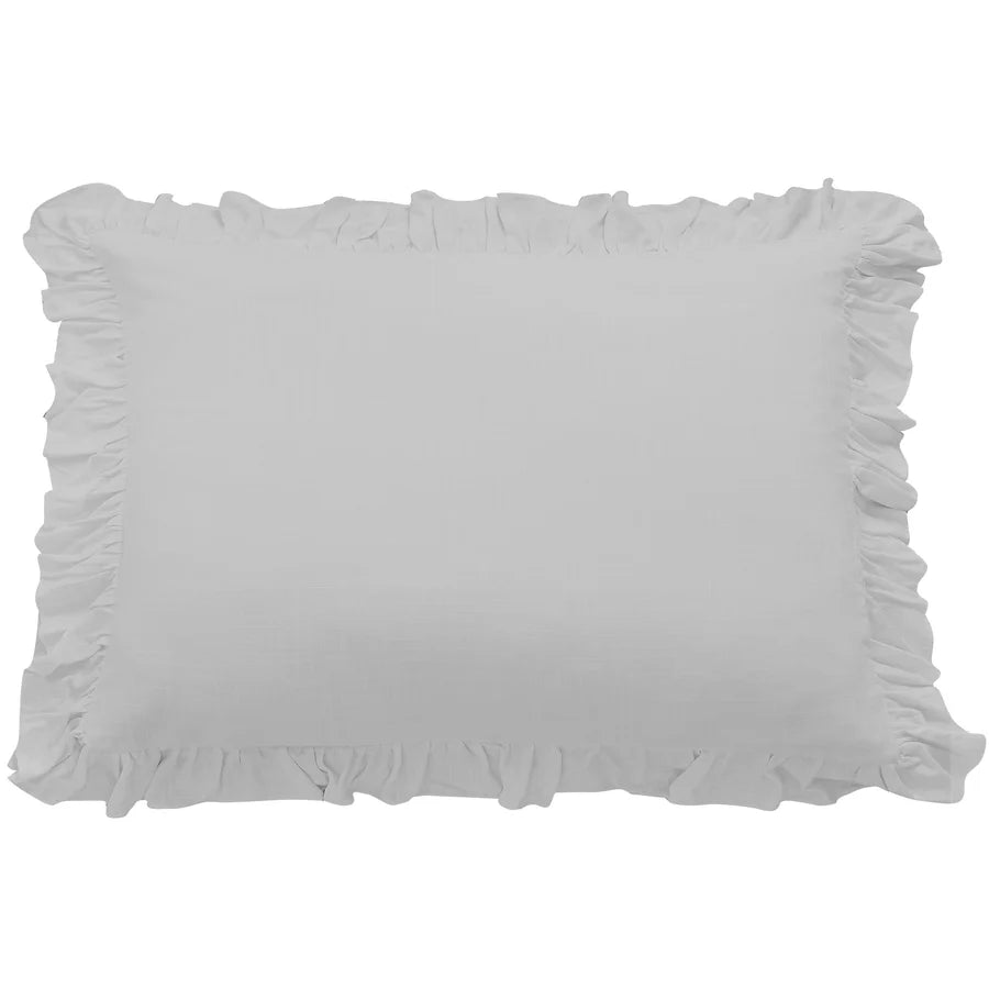 Lily Washed Linen Ruffled Dutch Euro Pillow