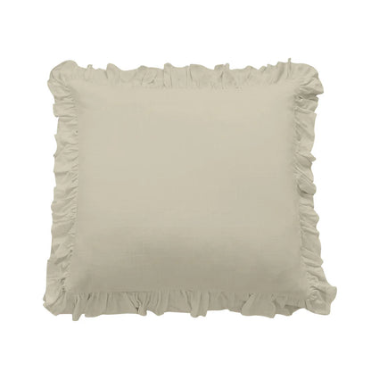 Lily Washed Linen Ruffled Euro Sham
