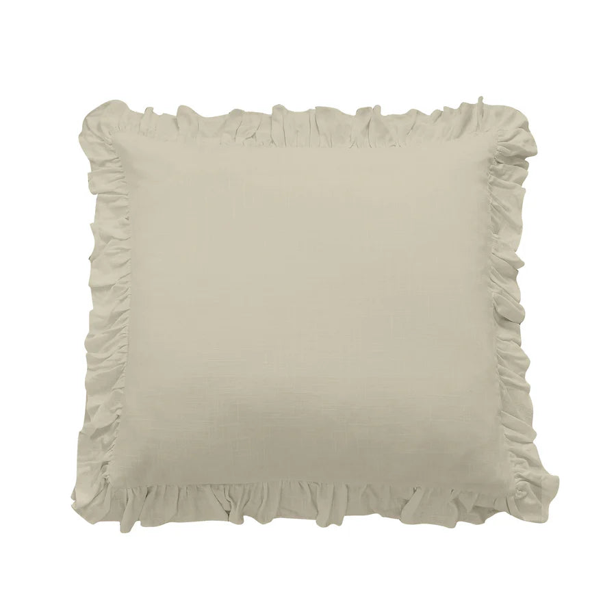 Lily Washed Linen Ruffled Euro Sham