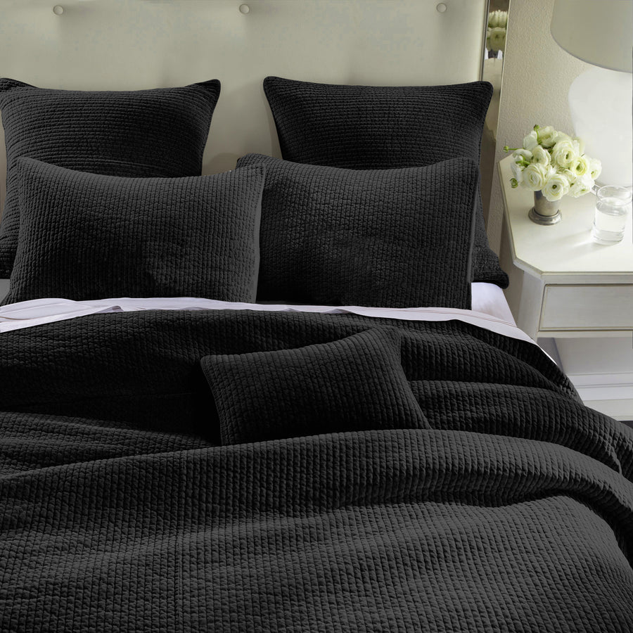 Stonewashed Cotton Velvet Quilt Set