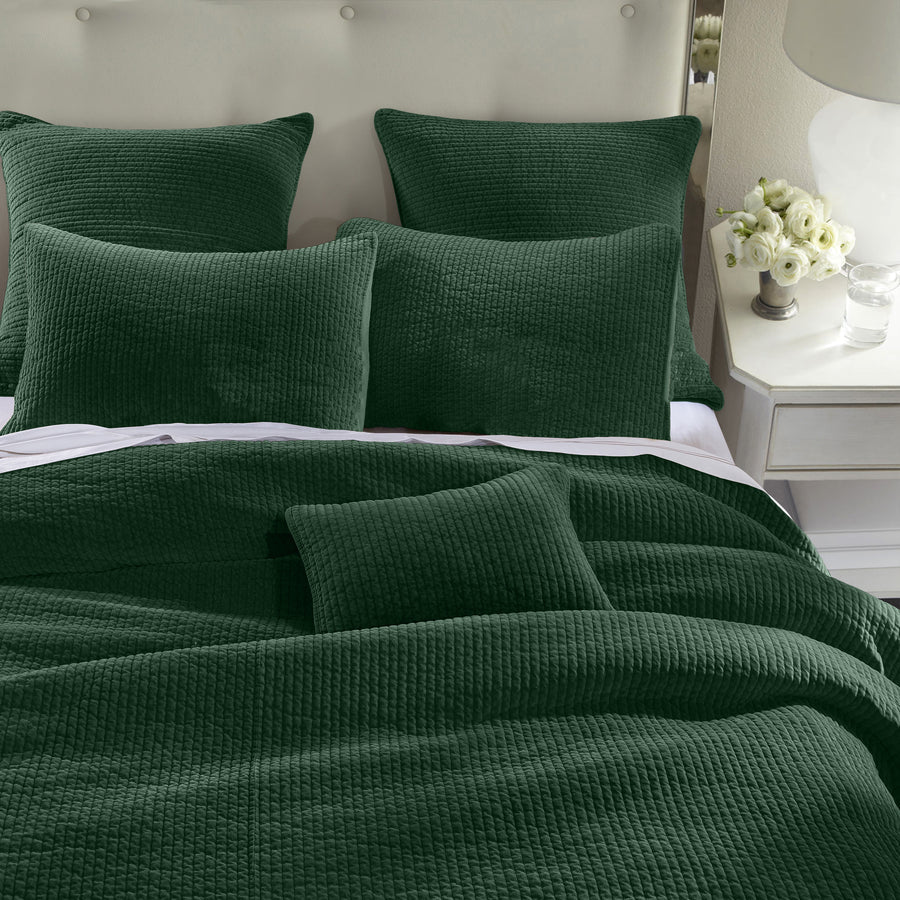 Stonewashed Cotton Velvet Quilt Set