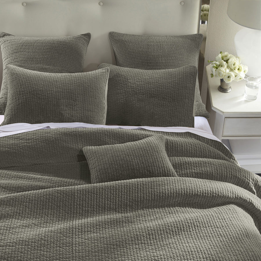 Stonewashed Cotton Velvet Quilt Set