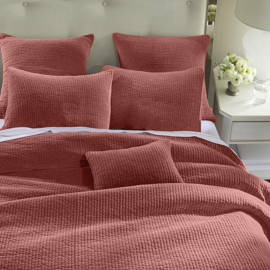 Stonewashed Cotton Velvet Quilt Set