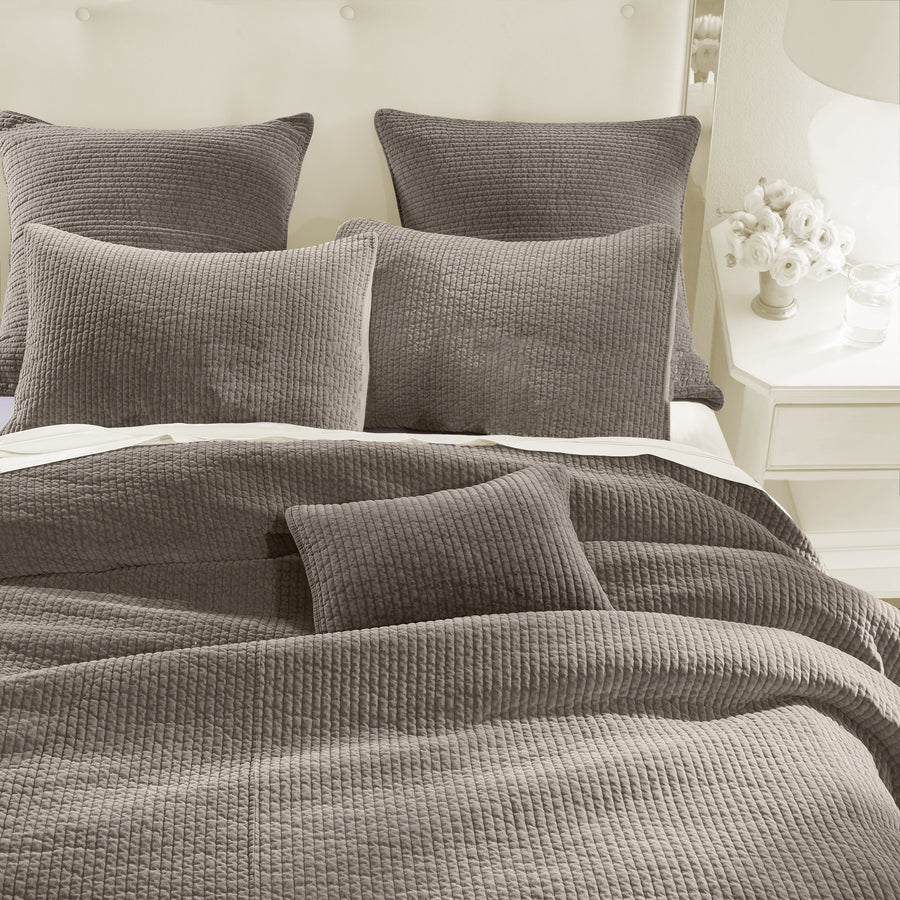 Stonewashed Cotton Velvet Quilt Set