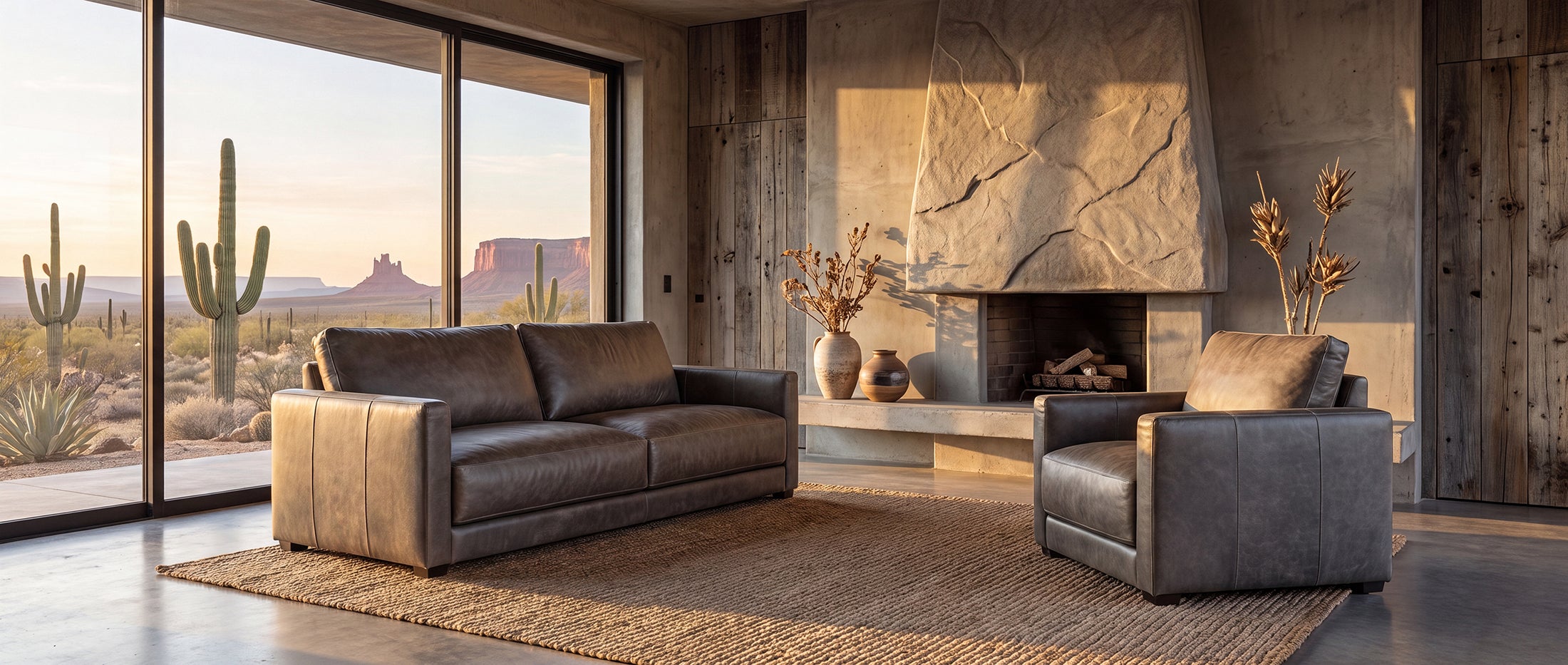 Western Sofa and Swivel Chair Set