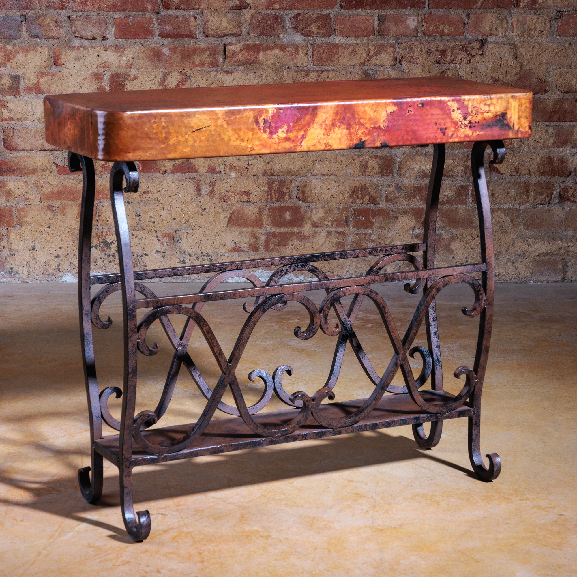 Copper Magazine Table | Rustic Hammered Copper Accent Tables – Into The ...