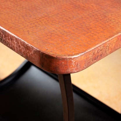 hammered copper accent table