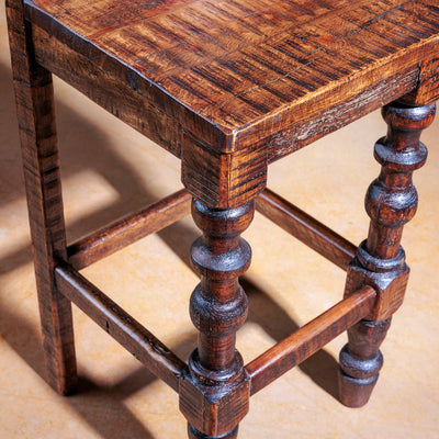 Close-up of weathered wood grain and joinery details