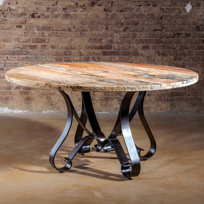 rustic-round-travertine-dining-table