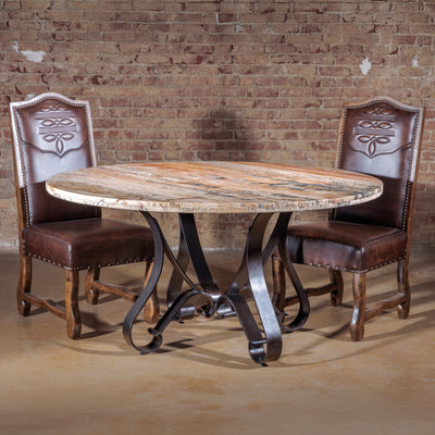 rustic-round-travertine-dining-table