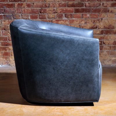 steel gray transitional swivel chair
