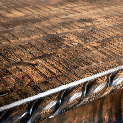 Handcrafted Western table with rich rustic finish