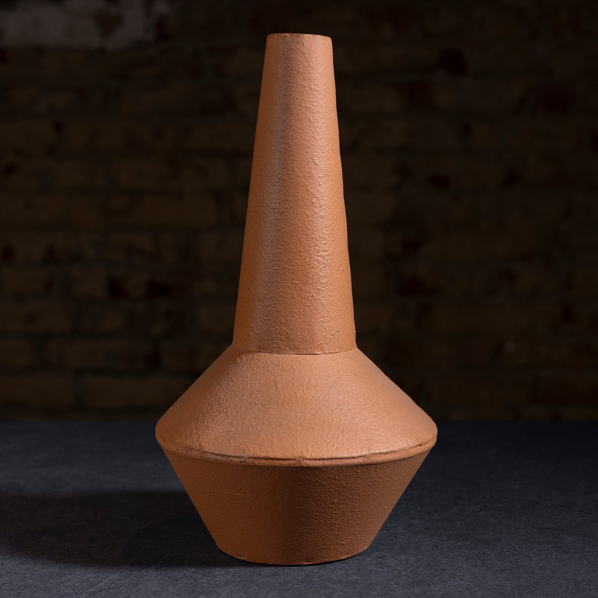 Sonoran Spire Terracotta Vase – handcrafted Western pottery with sculptural desert design