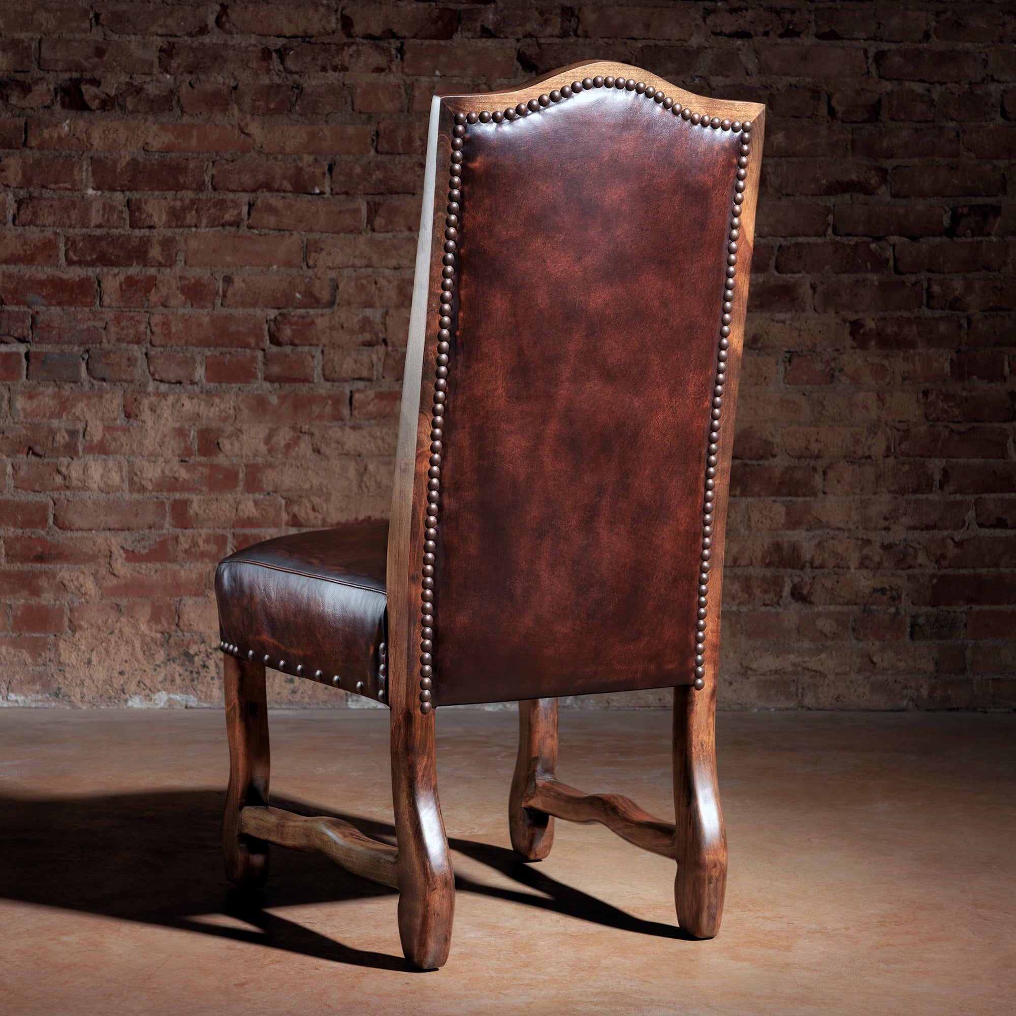 upscale western leather dining chair