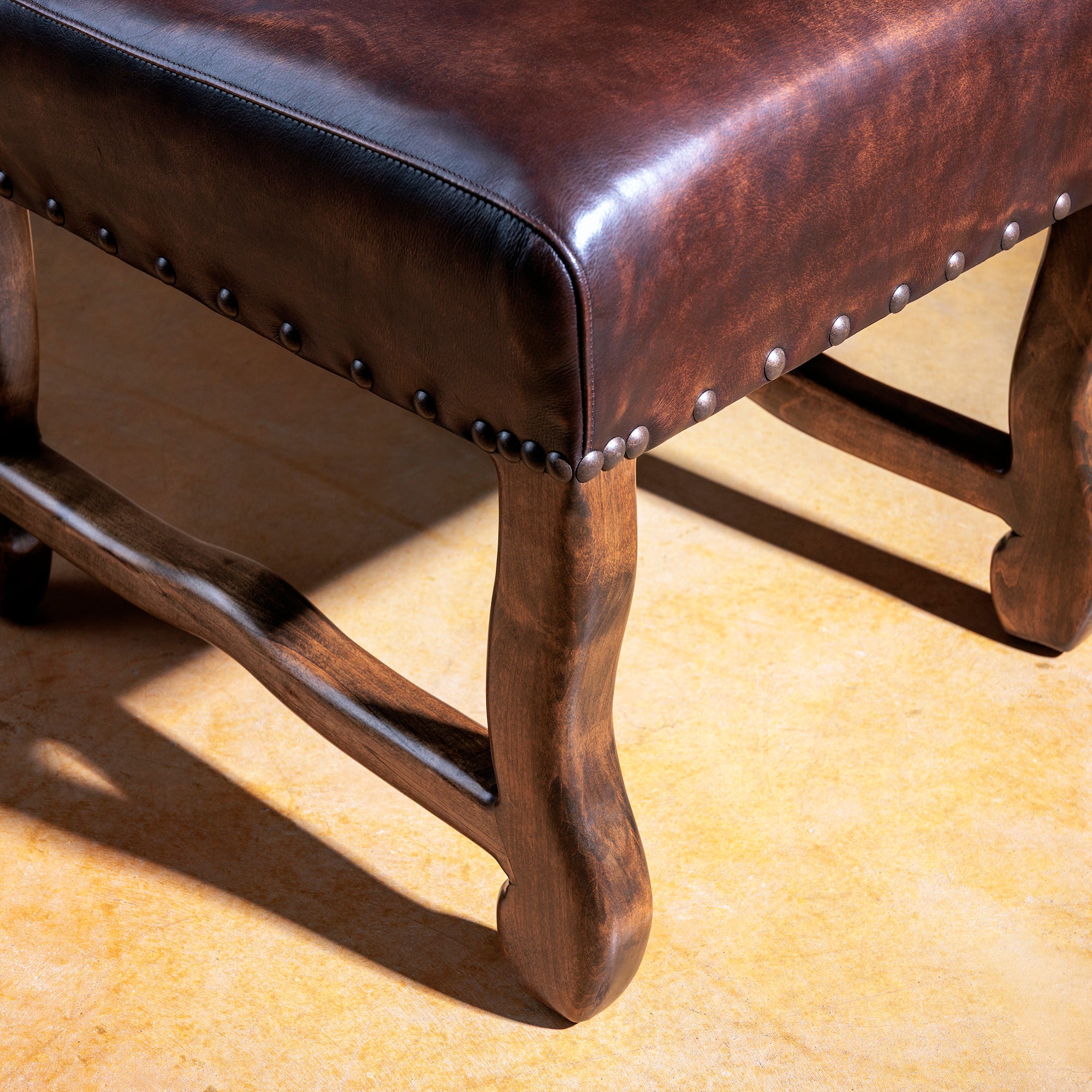 upscale western leather dining chair