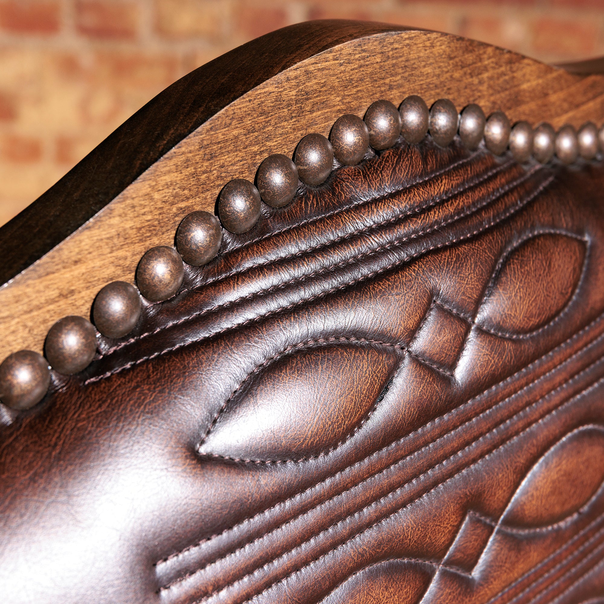 upscale western leather dining chair