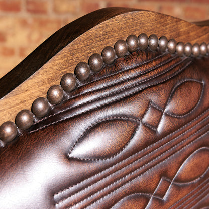 upscale western leather dining chair