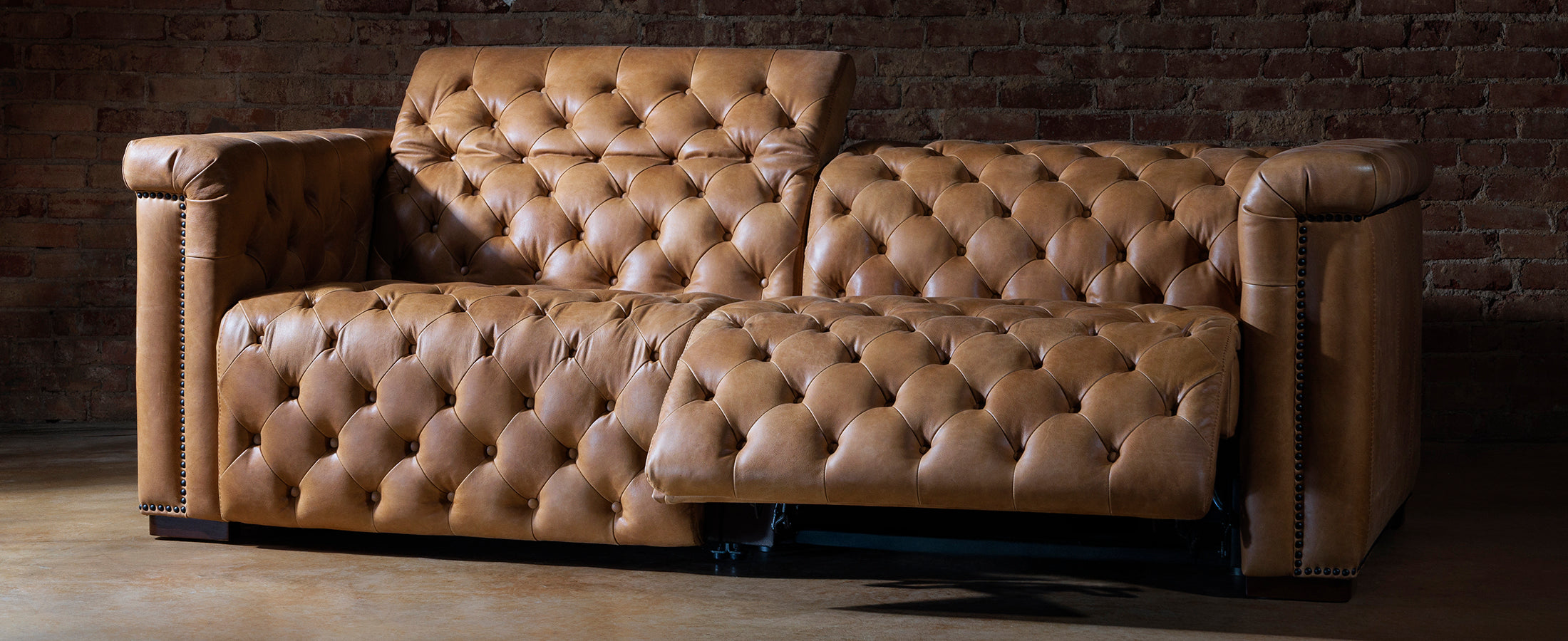 upscale western leather reclining sectional sofa