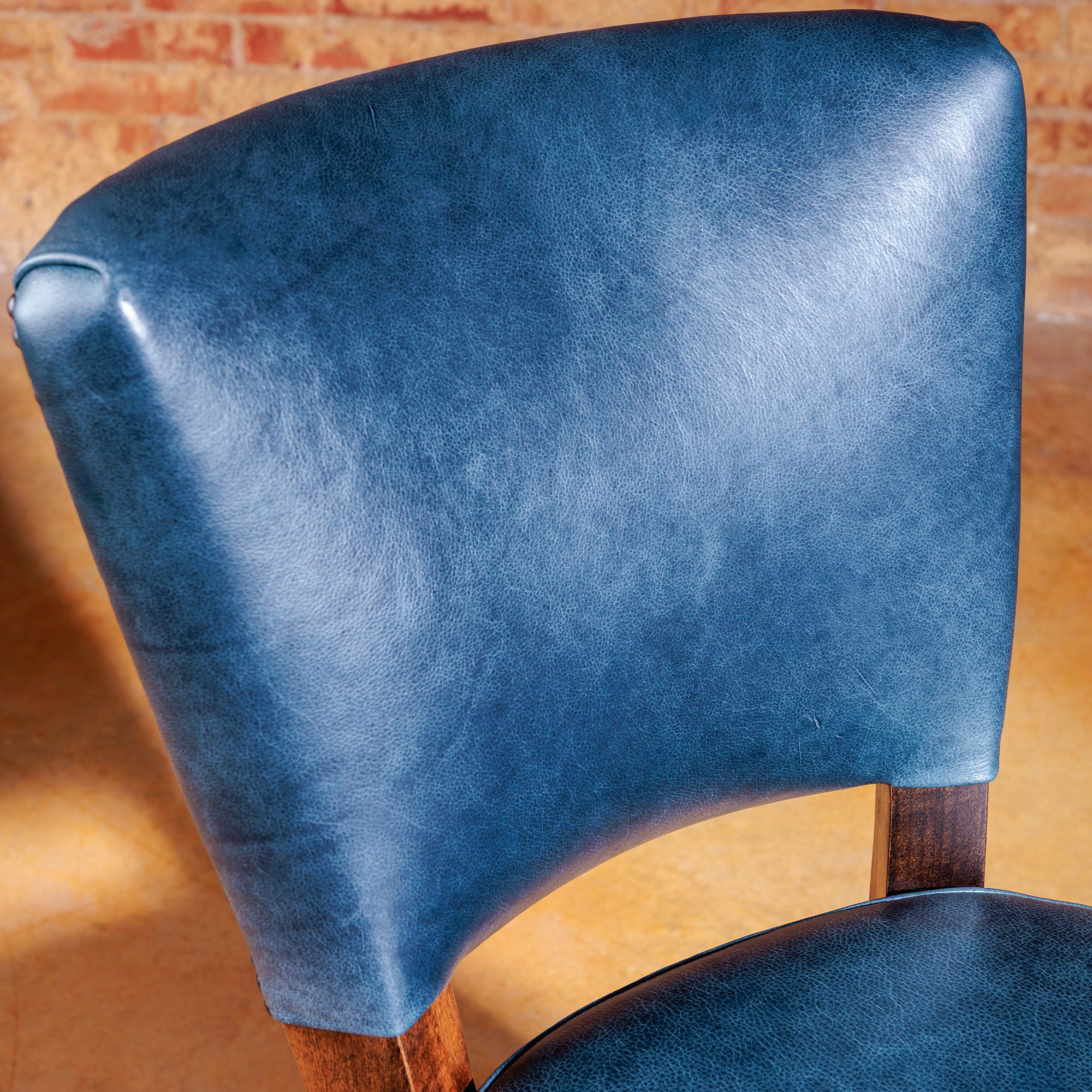 western armless leather boot stitch bar stool