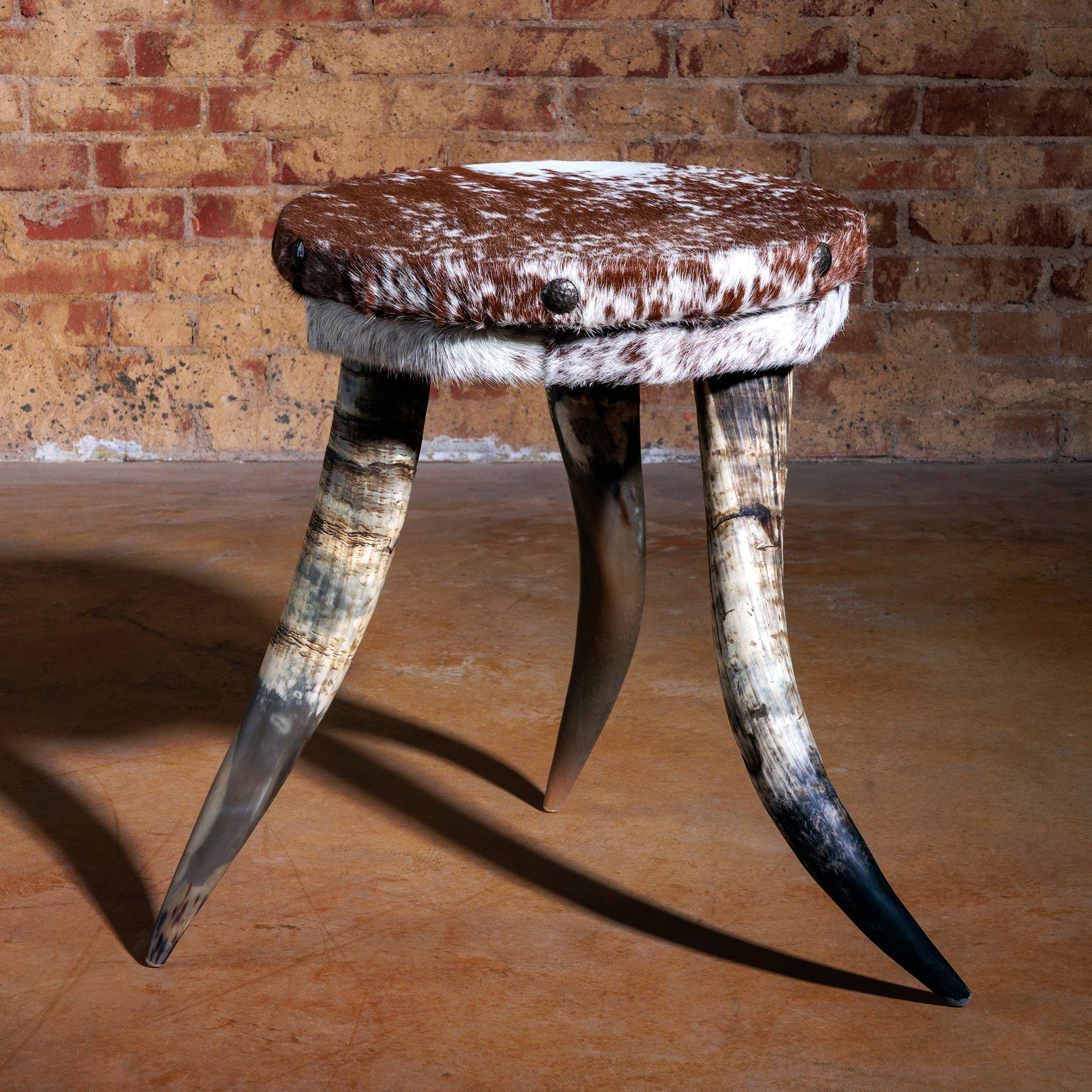 Bull Horn Tripod Side Table | Rustic Western Accent Tables – Into The West