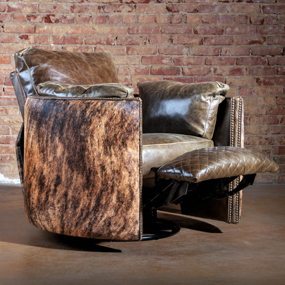 Cactus Breeze recliner in fully reclined position with 360-degree swivel base