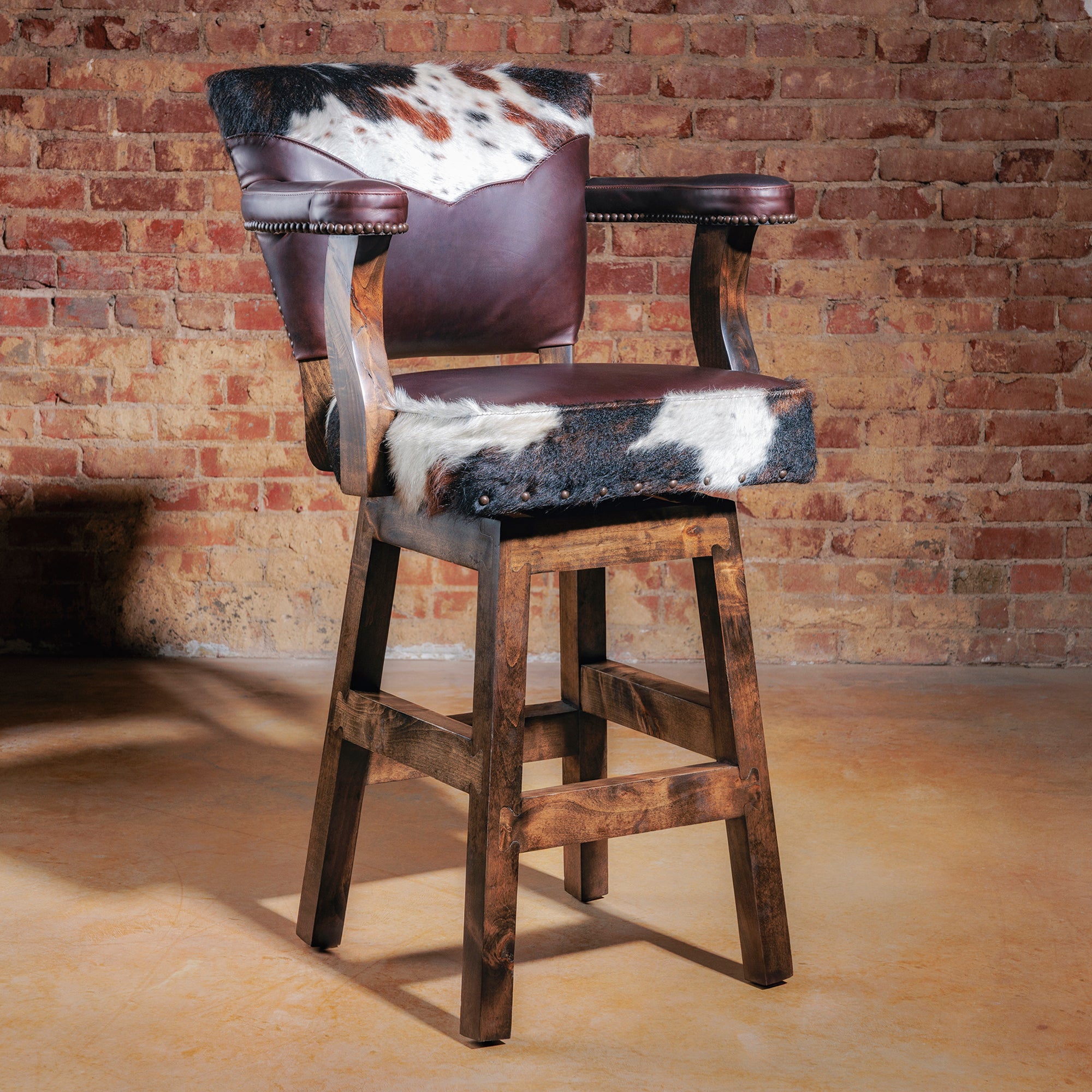 western chisum cowhide bar stool