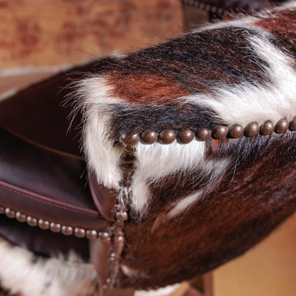 Western Luxury Cowhide Leather Bar Stool