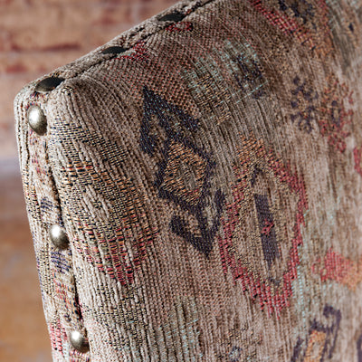 Luxury Ranch Style Leather and Fabric Dining Chair