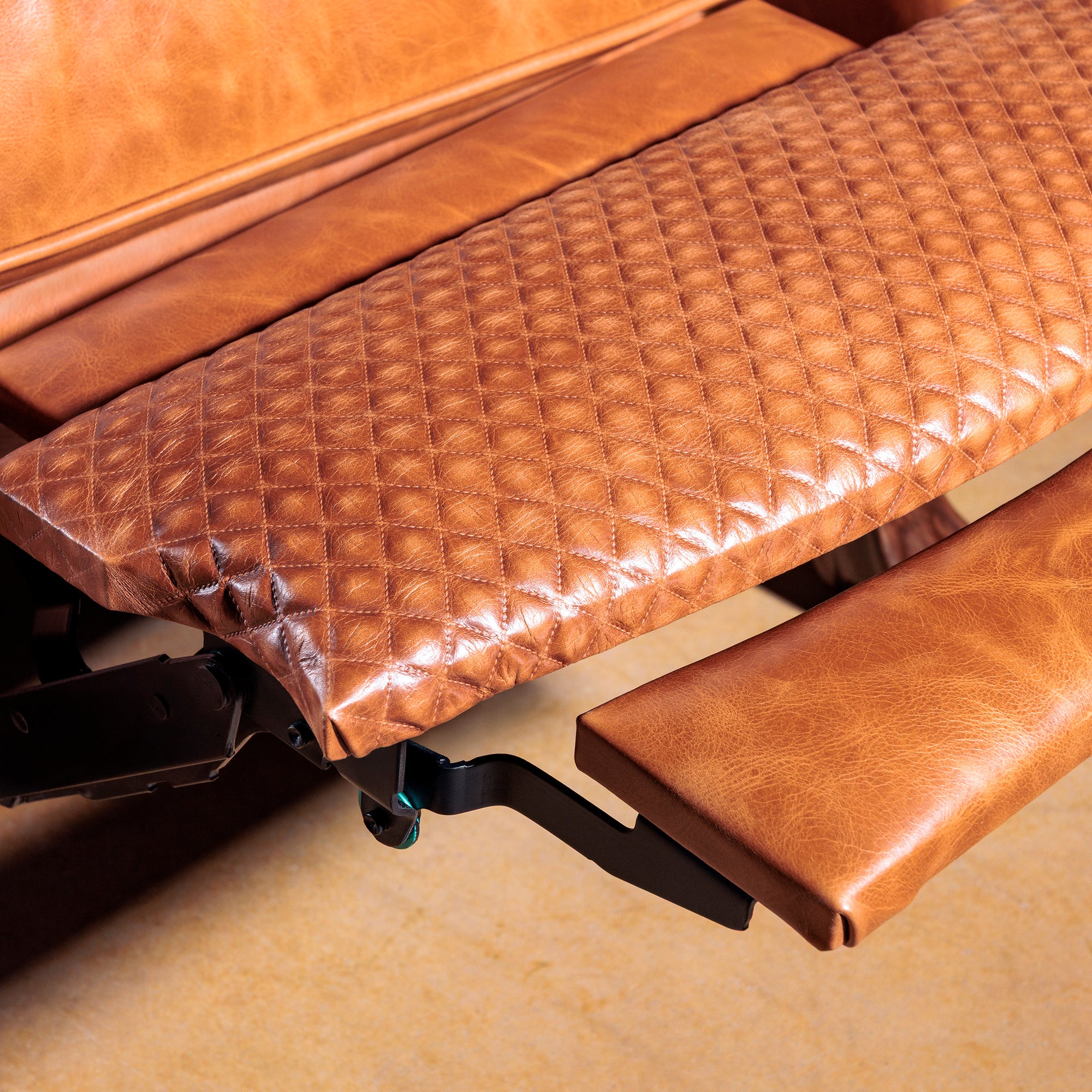 Western Leather Cowhide Recliner Kickplate recliner view