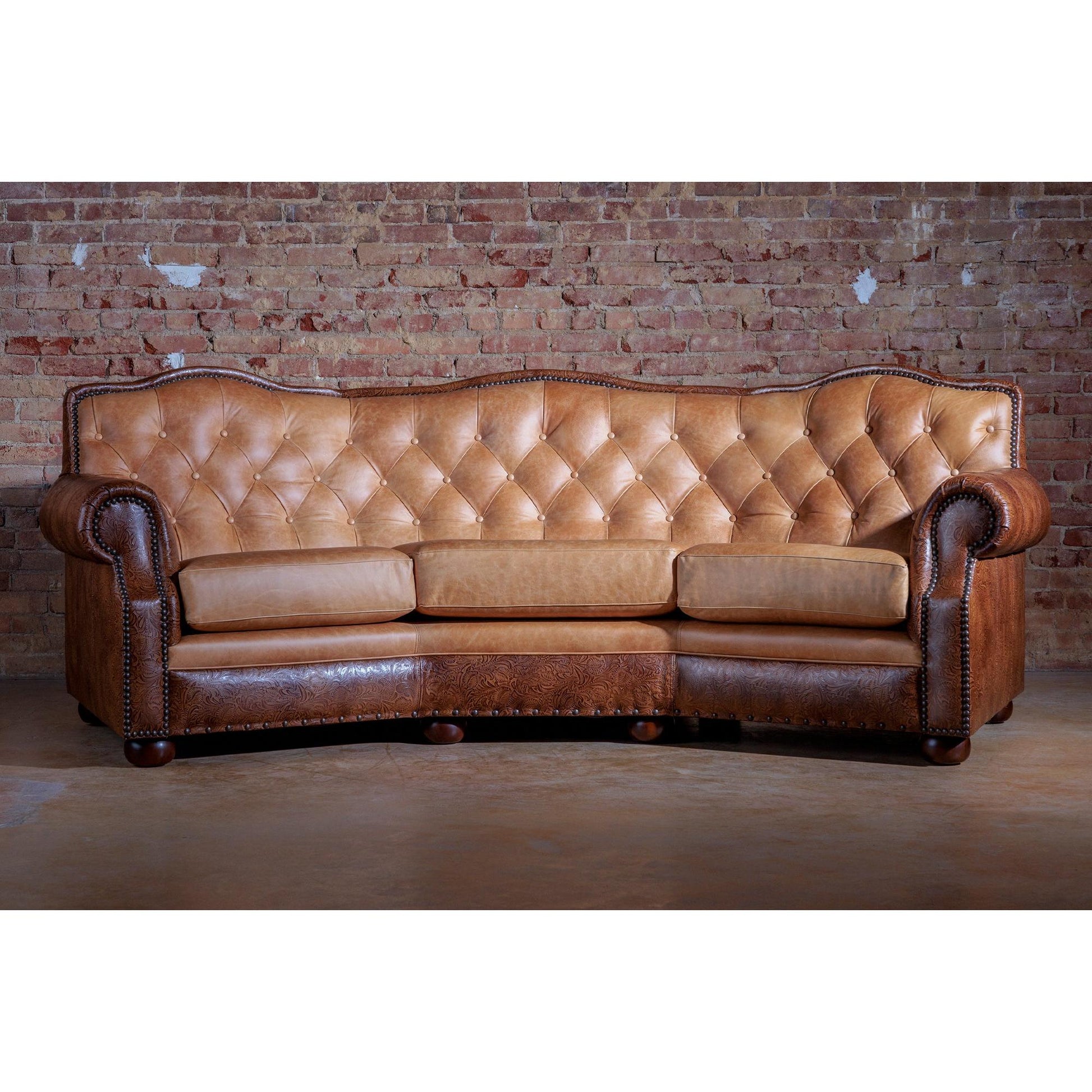 western-tooled-leather-conversational-sofa