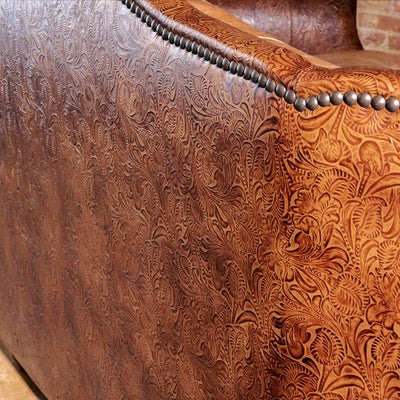 western-tooled-leather-conversational-sofa