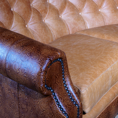 western-tooled-leather-conversational-sofa