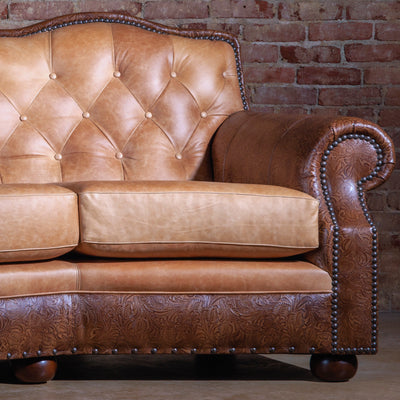 western-tooled-leather-conversational-sofa