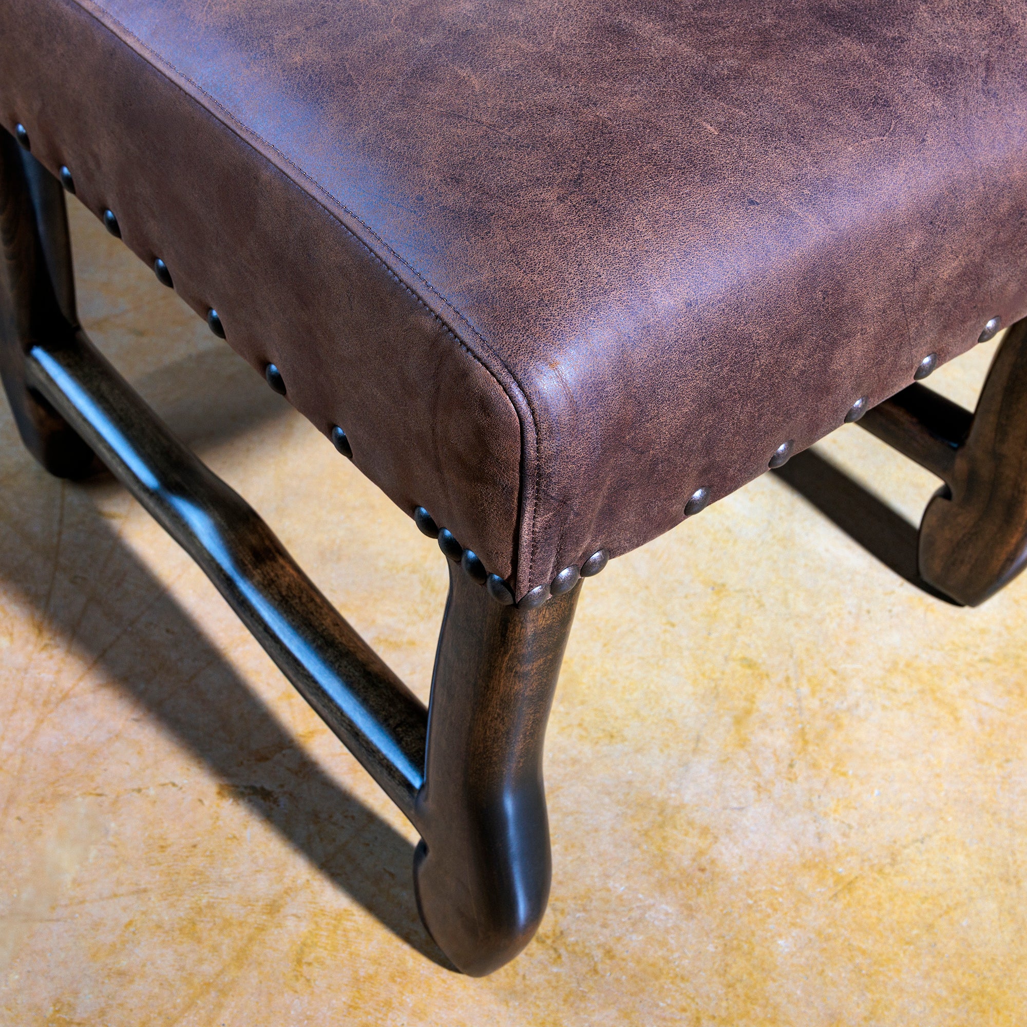 western tooled leather yoke dining chair