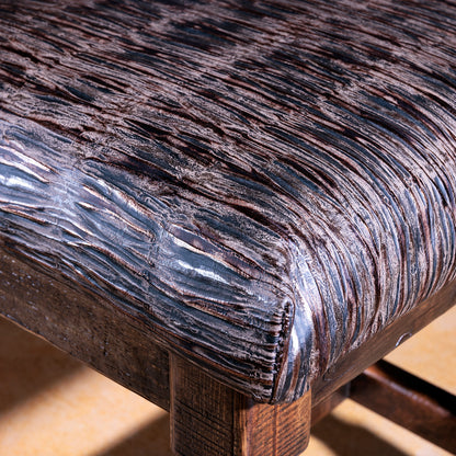 Premium top-grain leather seat detail on Legacy Ladderback Side Chair