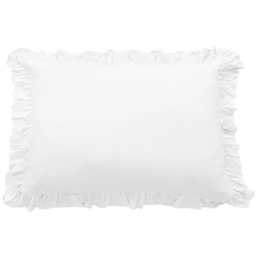 Lily Washed Linen Ruffled Dutch Euro Pillow