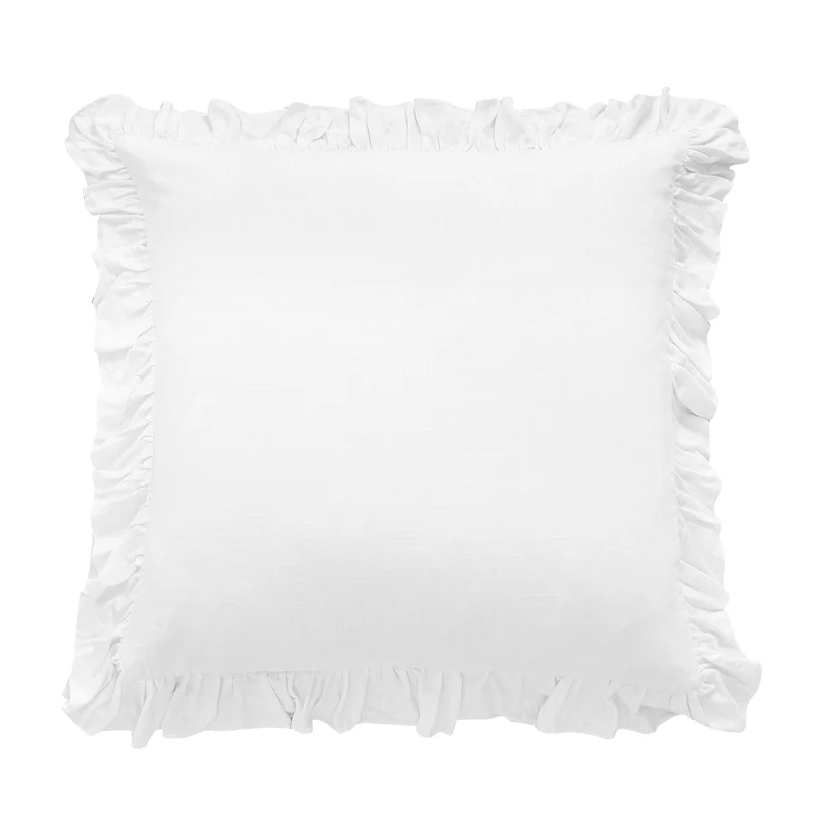 Lily Washed Linen Ruffled Euro Sham