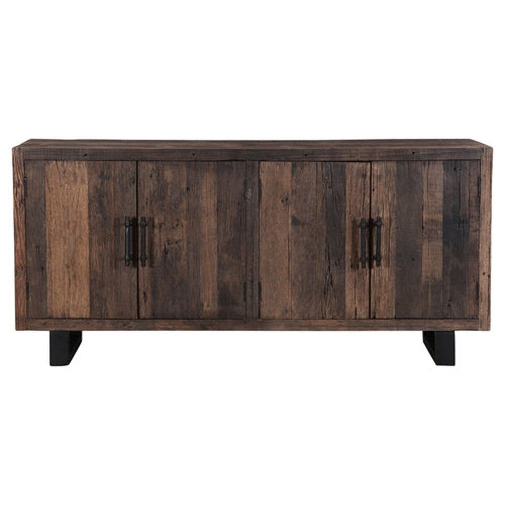 The Frank Sideboard is perfect for adding a classic and rustic touch to your living space. Handcrafted with reclaimed wood and a metal base, this sideboard gives off a cozy and inviting vibe. Enjoy the timeless beauty of rustic design in any room.